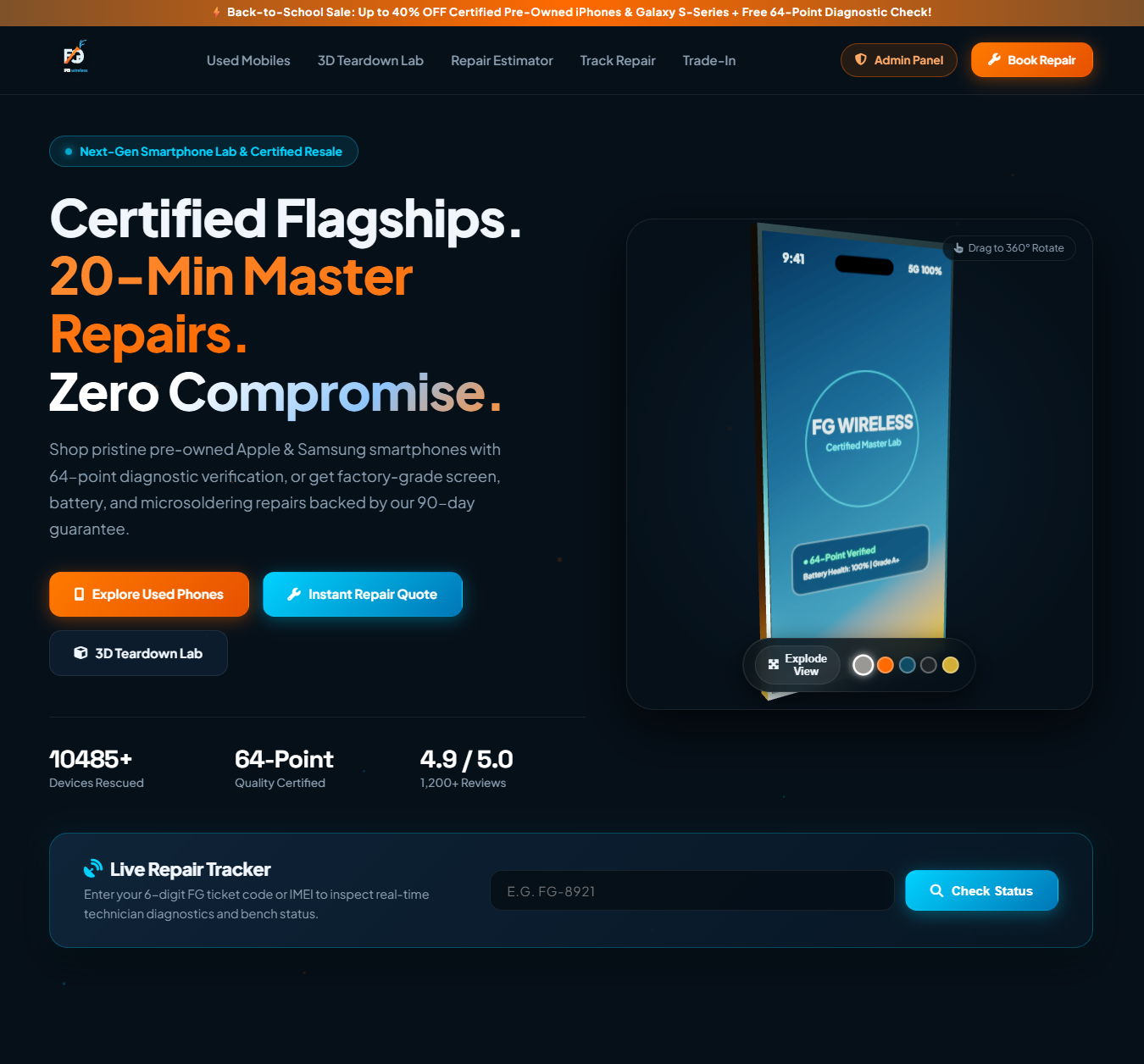 FG Wireless – 3D Used Phones & Master Repair Platform preview 3